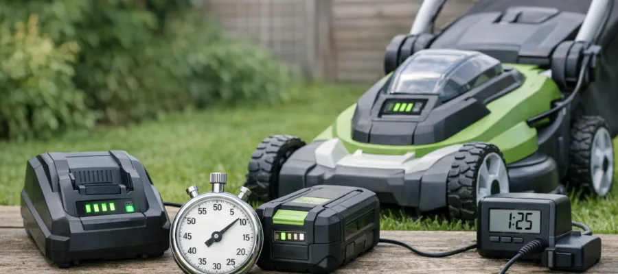 Akkulaufzeit und Ladezeit bei Akku Rasenmaehern: Kaufkriterien im Fokus