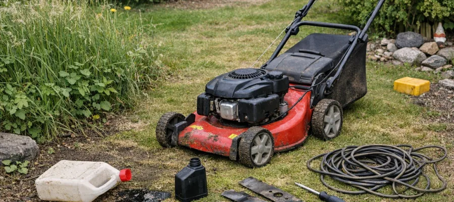 Haeufige Bedienfehler vermeiden beim Rasenmaeher-Einsatz im Garten